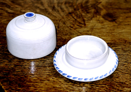 Rye pottery butter dish and cover