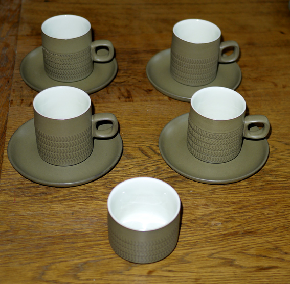 Denby Chevron design mugs, 1960's