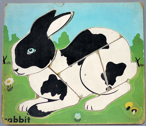 1950s wooden rabbit puzzle