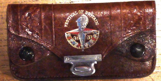 rare 1951 Festival of Britain leather purse