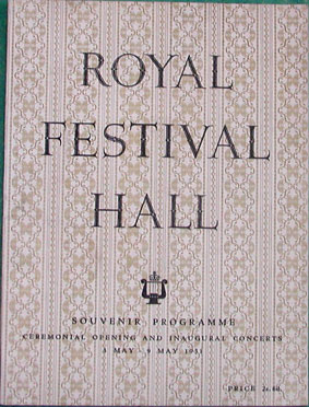 1951 festival of britain Festival Hall programme