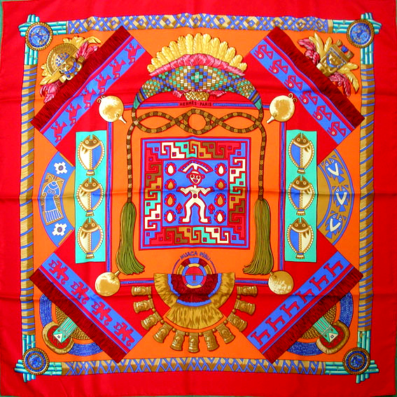 vintage hermes scarf Huaca Piru