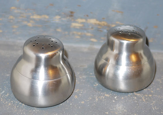 pair of Old Hall stainless steel sugar sifters david mellor?