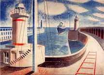Eric Ravilious Newhaven Harbour greetings card