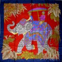 Salvatore Ferragamo silk scarf, ceremonial Indian elephant.