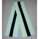 JULES AKEL new pure wool 'college' foulard, Cambridge blue, yellow, black