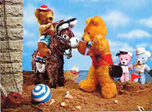 John Hinde teddies at the seaside postcards