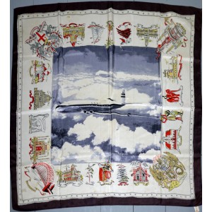 vintage BOAC 1950's souvenir scarf, Comet jet