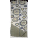CARVEN Paris silk foulard, sage, grey, taupe
