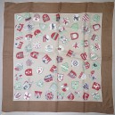c.1950s Swiss souvenir silk scarf