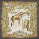 Salvatore FERRAGAMO italy silk scarf, giraffe and admirers