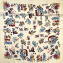 early 1950s silk scarf French mariners, naval