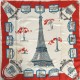 souvenir 1950s Paris silk scarf, eiffel tower