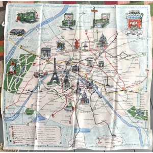 c.1950s pictorial Paris Metro tube map